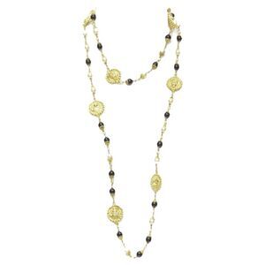 Chanel Haute Couture Goosens Lion head faux pearl sautoir necklace